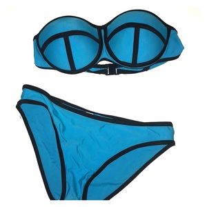 Blue swimsuit! Looks like triangle